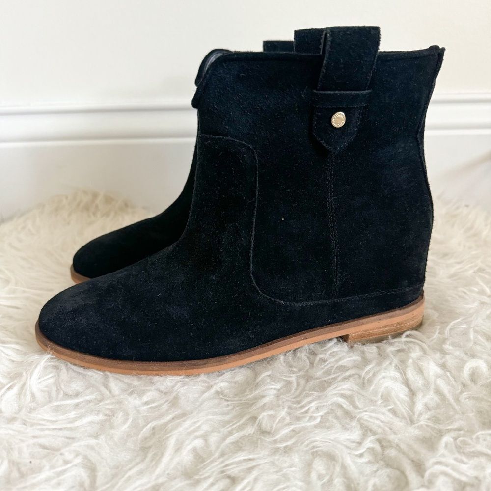 NWOB Cole Haan Women's Rayna Hidden Wedge Boot - Black Suede | Size 6B